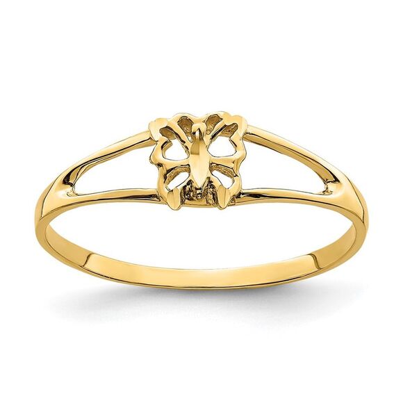 14k Yellow Gold Mini Butterfly Ring